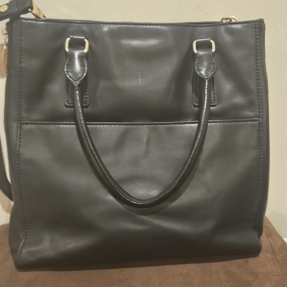 Milly black leather expandable  tote - Picture 3 of 15